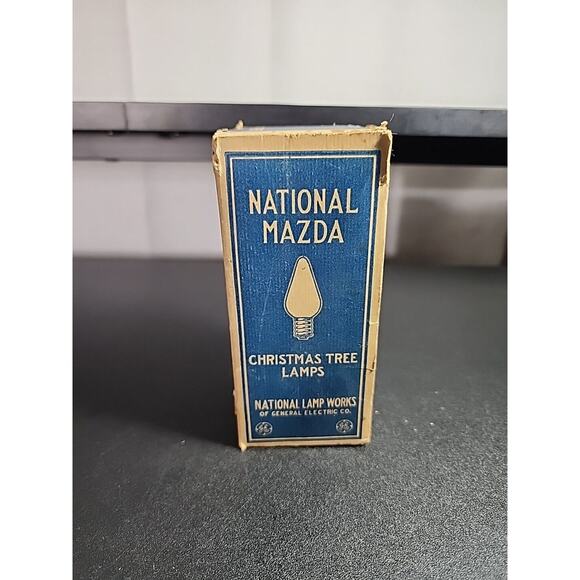 VINTAGE GE MAZDA CHRISTMAS TREE 10 LAMP BULBS ANTIQUE 1930s-1940s C6 Green Bulbs - Picture 1 of 4